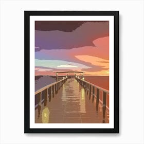 Sunset Pier Art Print