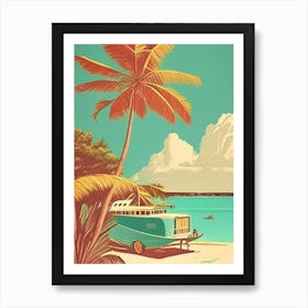 Great Exuma Bahamas Vintage Sketch Tropical Destination Art Print