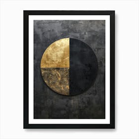 Black And Gold Circle Art Print