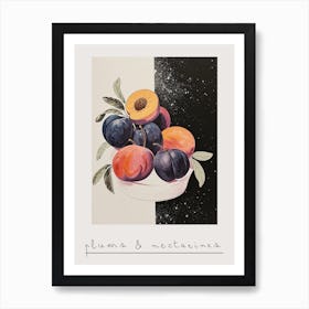 Art Deco Plums & Nectarines Poster Art Print