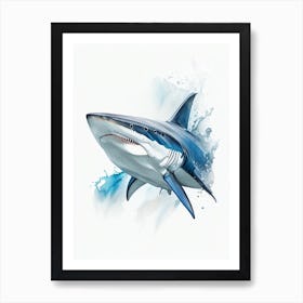 Basking Shark 2 Watercolour Art Print