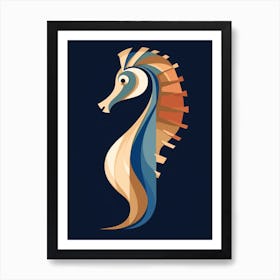 Seahorse Minimalist Abstract 2 Art Print