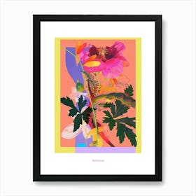 Buttercup 4 Neon Flower Collage Poster Art Print