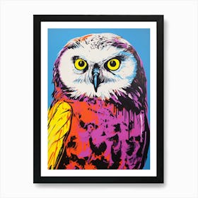 Andy Warhol Style Bird Snowy Owl 4 Art Print