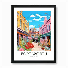 Fort Worth, United States Maximalist Travel Poster Vibrant Colour Art Print