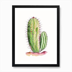 Prickly Pear Cactus Marker Art 1 Art Print