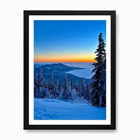 A Winter Scenario At The Heart Of The Arctic Where Pines And Wilderness Blend With The Serene Hues (1) Art Print