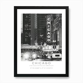 Chicago Usa Black And White Art Print