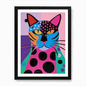 Polka Dot Cat Art Print