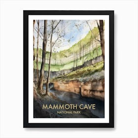 Mammoth Cave National Park Watercolour Vintage Travel Poster 3 Art Print