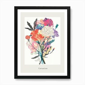 Carnation 1 Collage Flower Bouquet Poster Art Print