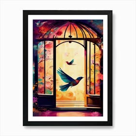 Birds In The Window Art Print