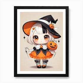 Cute Halloween Witch 6 Art Print