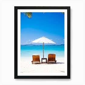 Relax Lounge Dream Ocean Beach Chair Idylli Holiday Rest Swim Shore Paradise Shoreline B (20) Art Print