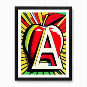 A   Apple, Letter, Alphabet Comic 1 Art Print