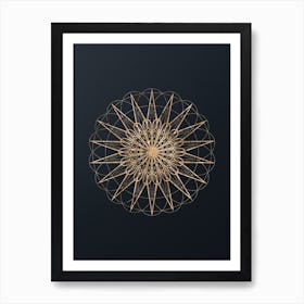 Abstract Geometric Gold Glyph on Dark Teal n.0260 Art Print