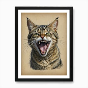 Scream Cat Art Print