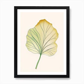 Ginkgo Leaf Warm Tones 6 Art Print