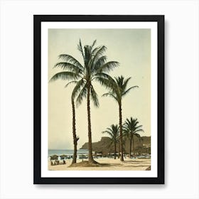 Amadores Beach Gran Canaria Spain Vintage Art Print