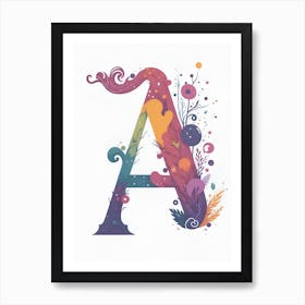 Colorful Letter A Illustration 103 Art Print