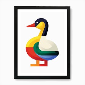 Colourful Geometric Bird Duck 1 Póster