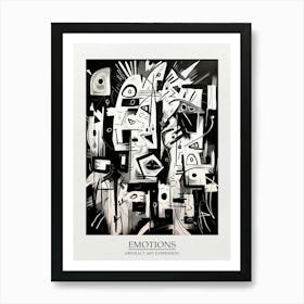 Emotions Abstract Black And White 3 Poster Art Print