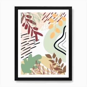 Abstract Leaf Pattern 2 Art Print