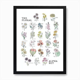 The Floral Alphabet Watercolor  Art Print