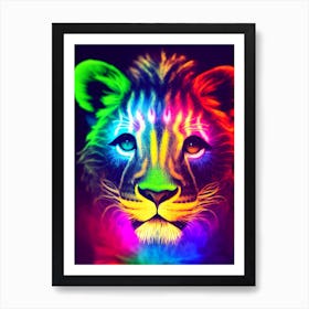 Neon Lion Art Print
