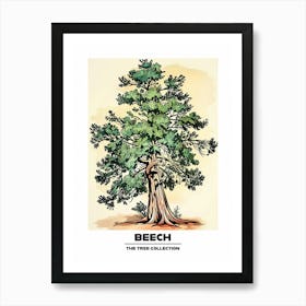 Beech Tree Storybook Illustration 1 Poster Art Print