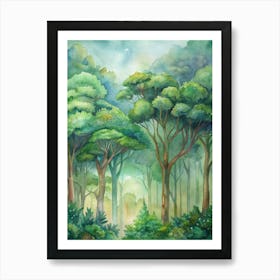 Watercolor Of A Forest 1 Art Print