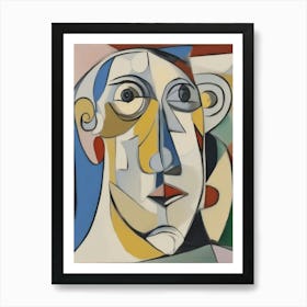 Picasso'S Head Style Abstract Art Print