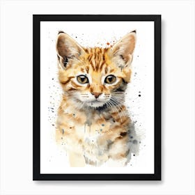 Baby Cat Kitten Watercolour Nursery 3 Art Print