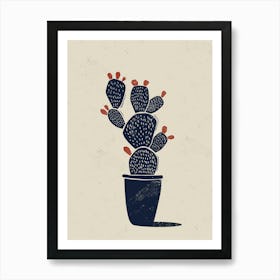 Cactus Linocut Art Print