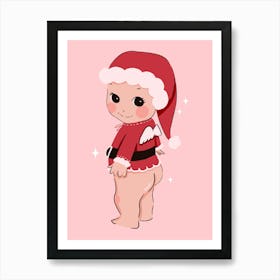 Santa Baby - Cute Kawaii Christmas 1 Art Print