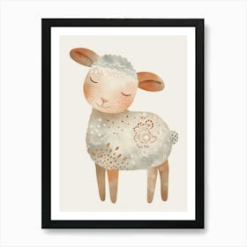 Charming Nursery Kids Animals Lamb 3 Art Print