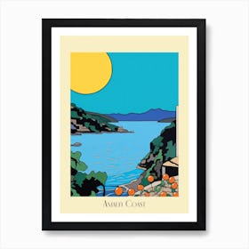 Poster Of Minimal Design Style Of Amalfi Coast, Italy 3 Art Print