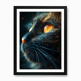Cat With Glowing Eyes Art Print