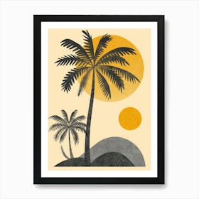 Palm Trees At Sunset 1 Art Print