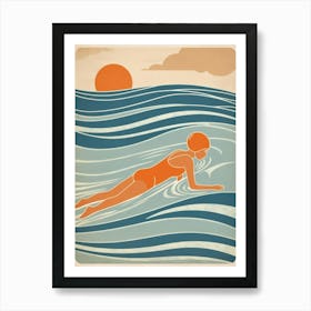 Vintage Swim Poster Art Print