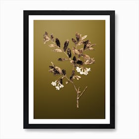 Gold Botanical White Honeysuckle Plant on Dune Yellow n.2167 Art Print