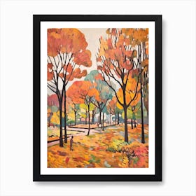 Autumn City Park Painting Yoyogi Park Taipei Taiwan Art Print