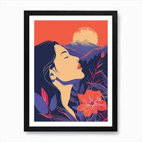 Woman In The Mountains 1 Art Print