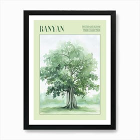 Banyan Tree Atmospheric Watercolour Painting 1 Poster Art Print