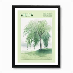 Willow Tree Atmospheric Watercolour Painting 8 Poster Art Print