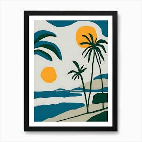 Palm Trees At Sunset Art Print