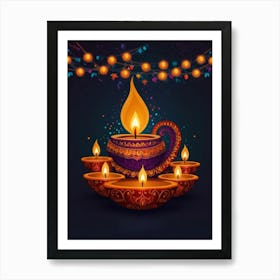 Diwali Greeting Card Art Print