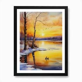 Ducks At The Lake Art Print