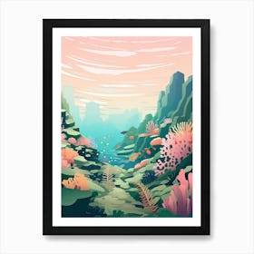 Great Barrier Reef, Australia, Bold Outlines 4 Art Print