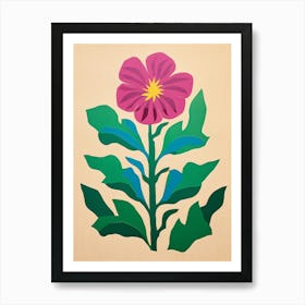 Cut Out Style Flower Art Cornflower 3 Art Print